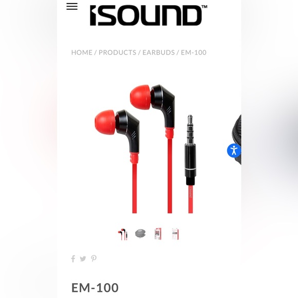 isound - EM- 100 stereo earbuds - Picture 1 of 5